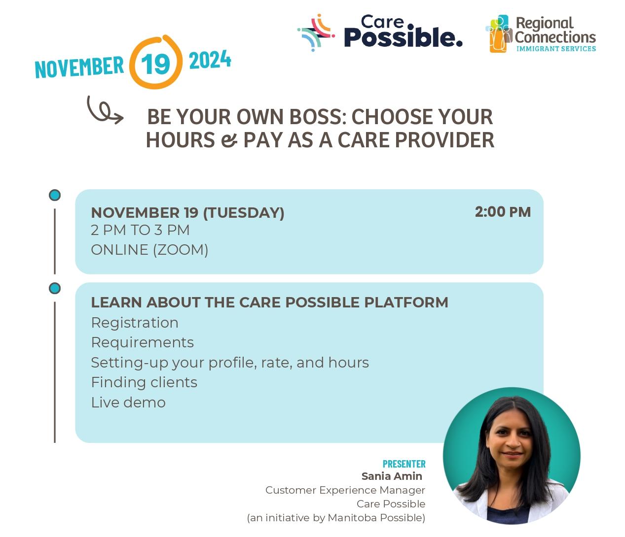 Be Your Own Boss: Choose your Hours and Pay as a Care Provider (online)